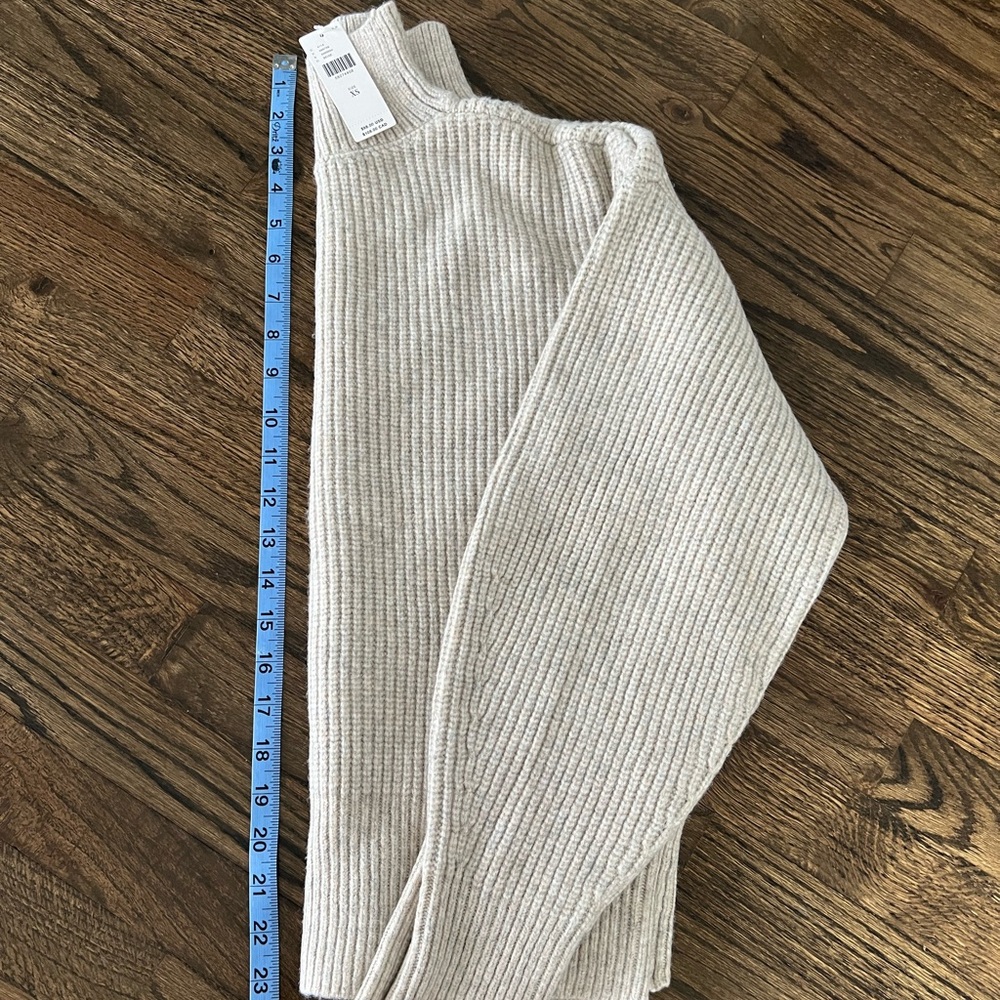 Anthropologie Cream Ribbed Turtleneck Sweater